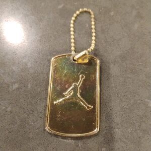 NIKE AIR JORDAN Gold Tone Dog Tag 1991 1st Championship Tag